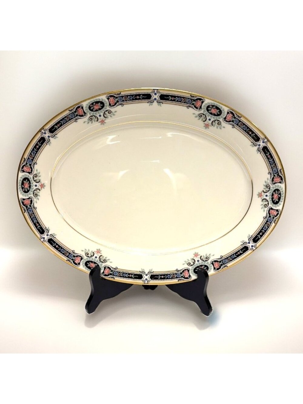 Lenox China Kent Gardens Oval Serving Platter 13.5" Cosmopolitan Collection Vtg